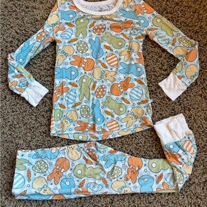 Caden Lane Blue and Orange Kids Pajama Set